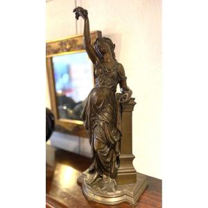 Bronzed Sculpture Eutrope Bouret End Of 19th Century Allegory