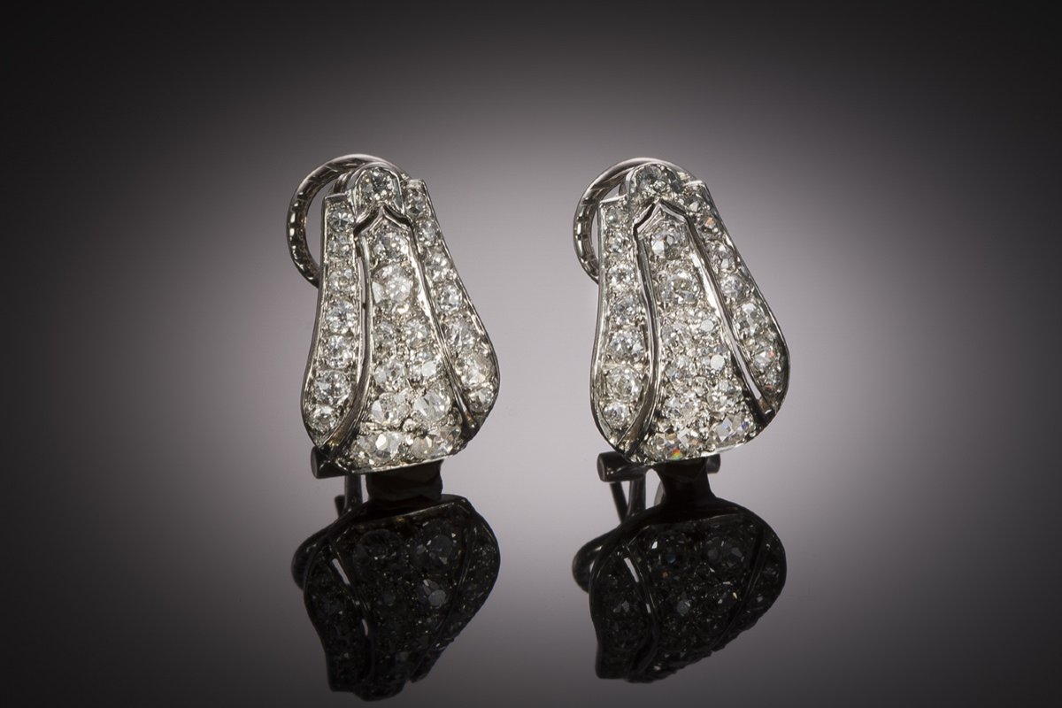 Boucles d’oreilles Art Déco diamants (1,40 carat)