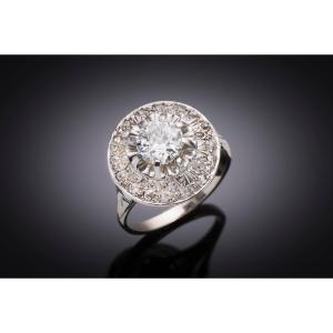 Art Deco Diamond Ring (1.60 Carat, Center 1.05 Carat)