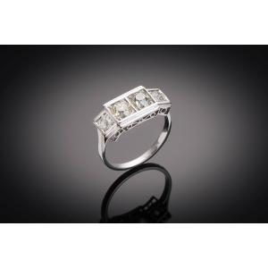 French Art Deco Diamond Ring. French Work Circa 1930