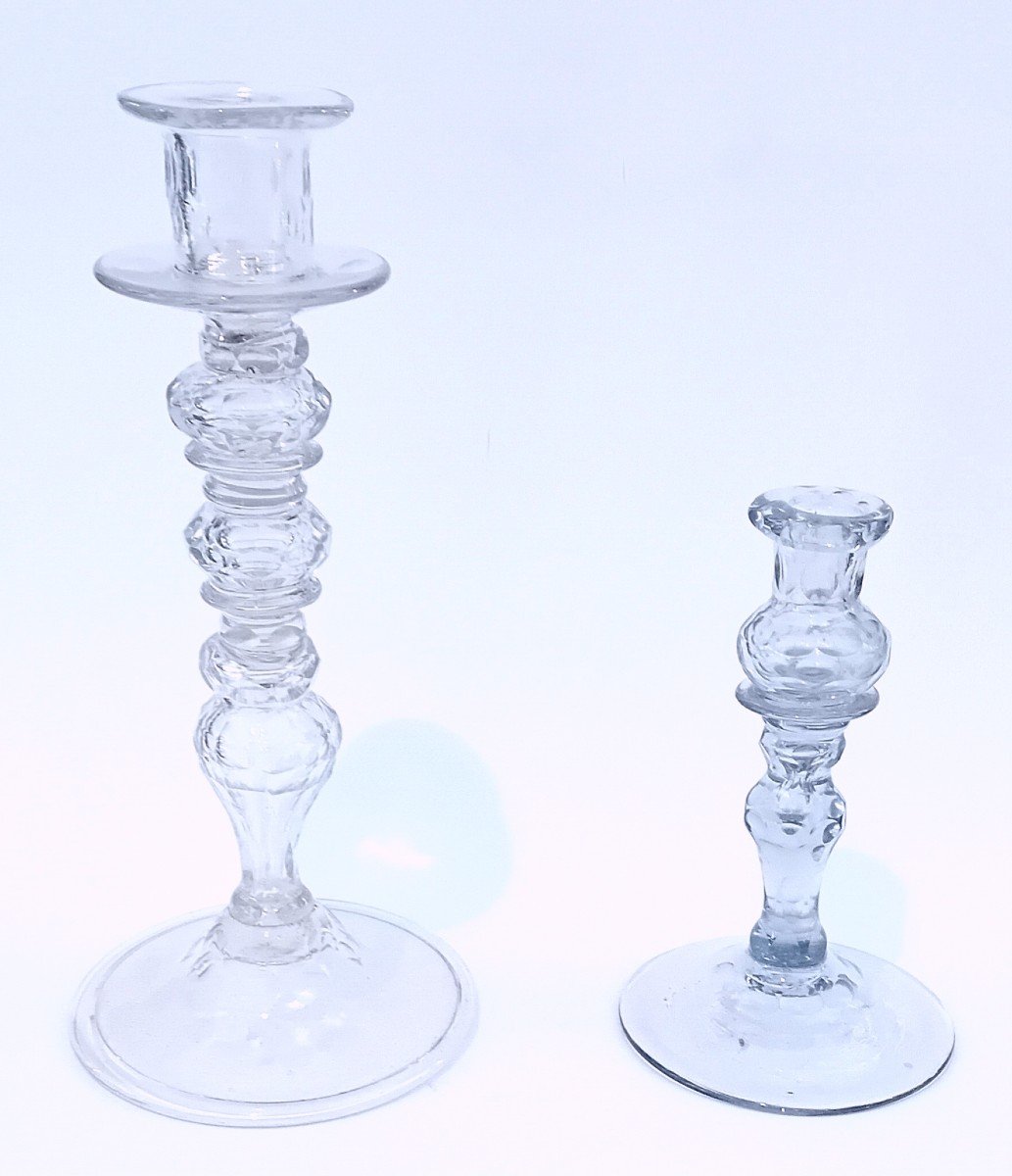 Two Cut Crystal Candlesticks-photo-2