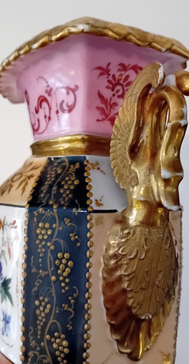 Empire Porcelain Polychrome Vase-photo-2