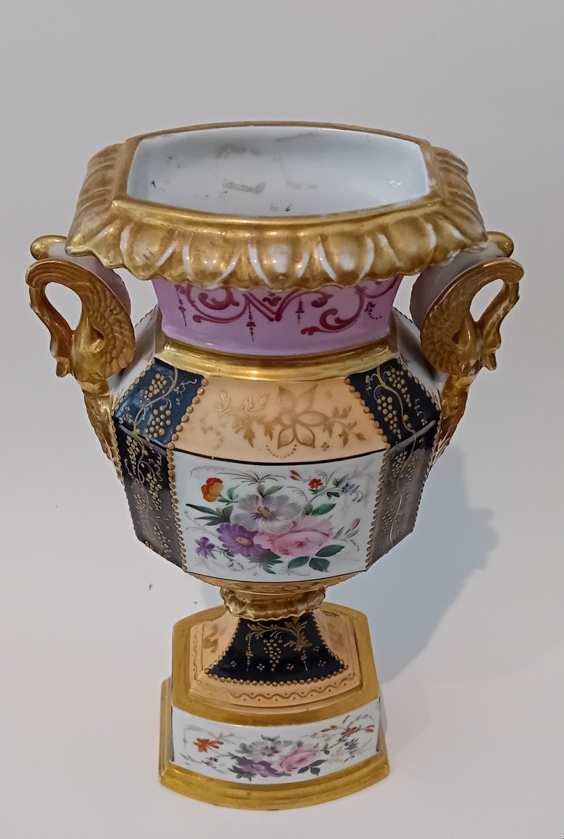 Empire Porcelain Polychrome Vase-photo-3