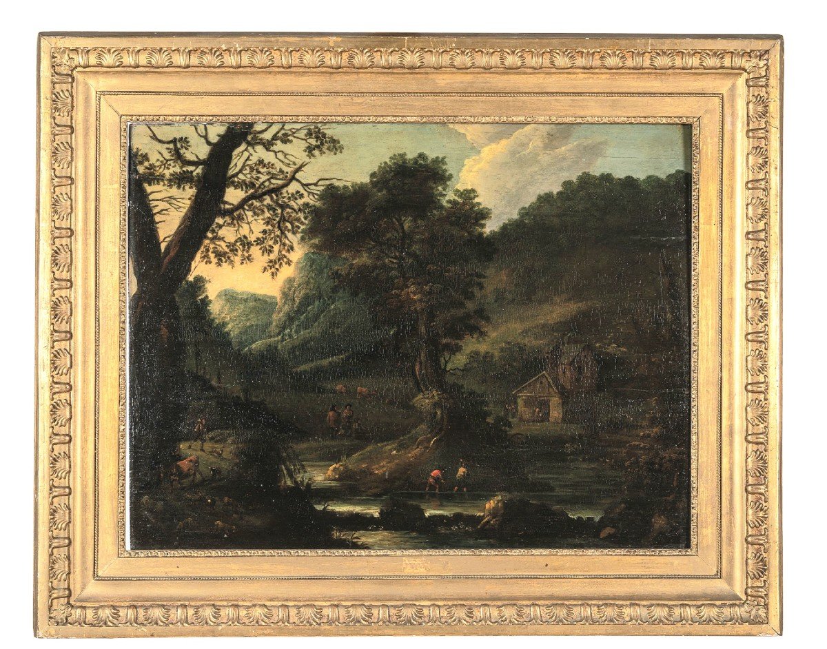Albert Hartamann "paysage",huile Sur Panneau-photo-3