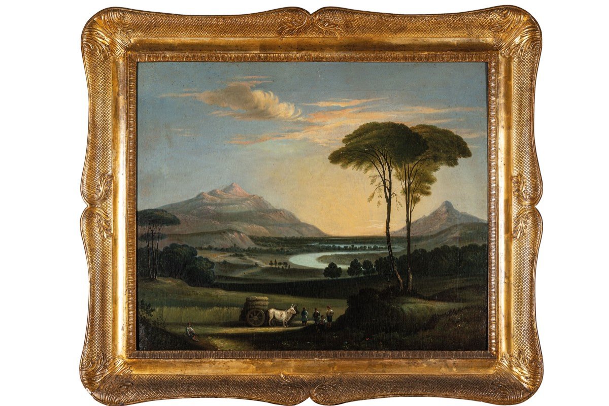 Italian Landscape,oil On Canvas, Roman Countryside