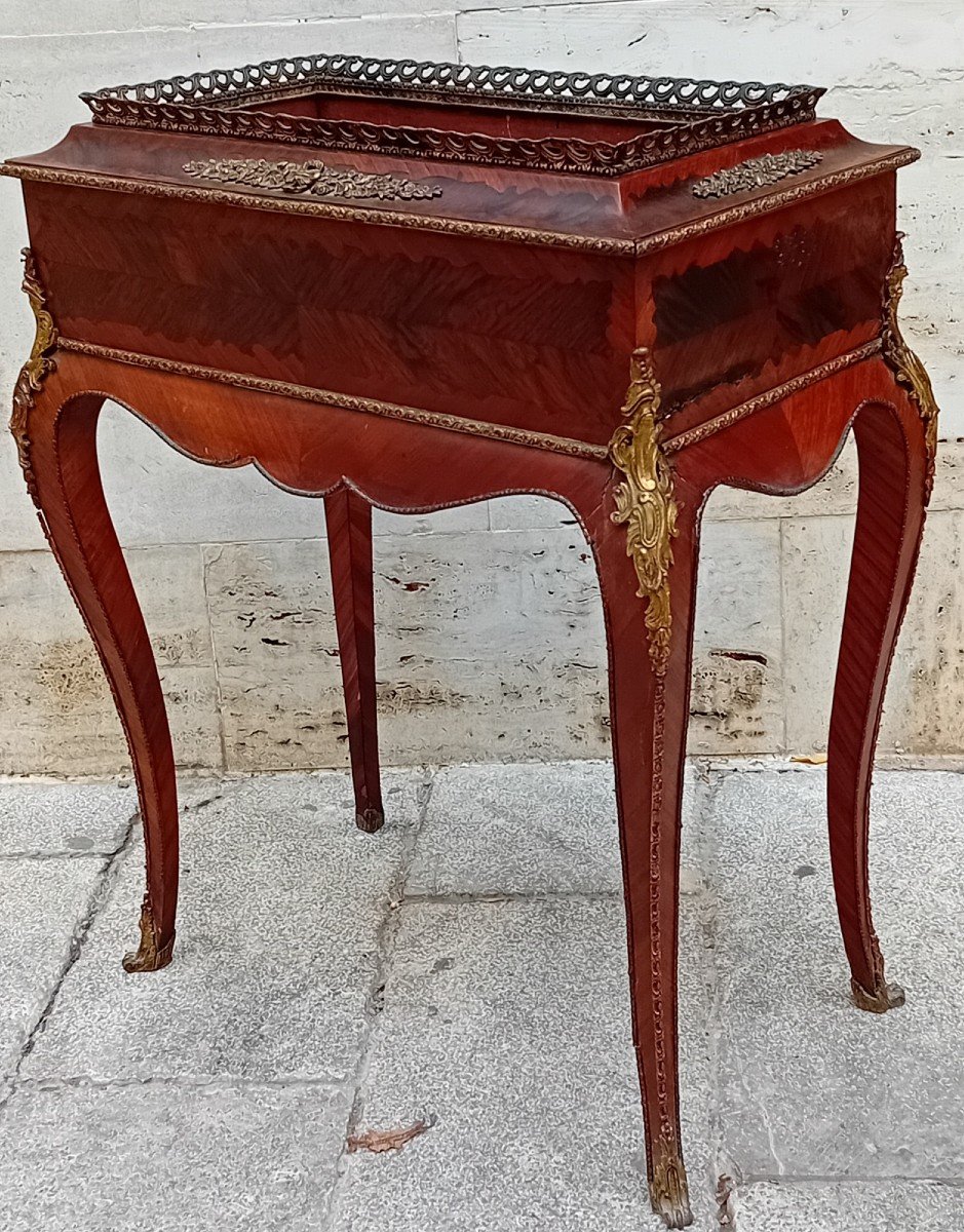 Elegant Frenche Planter Veneered In Bois Violette 