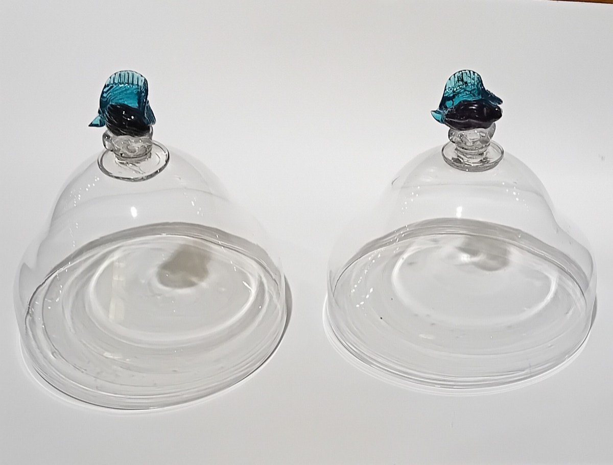 Pair Of Glass Lids,venice 1750 Circa -photo-2