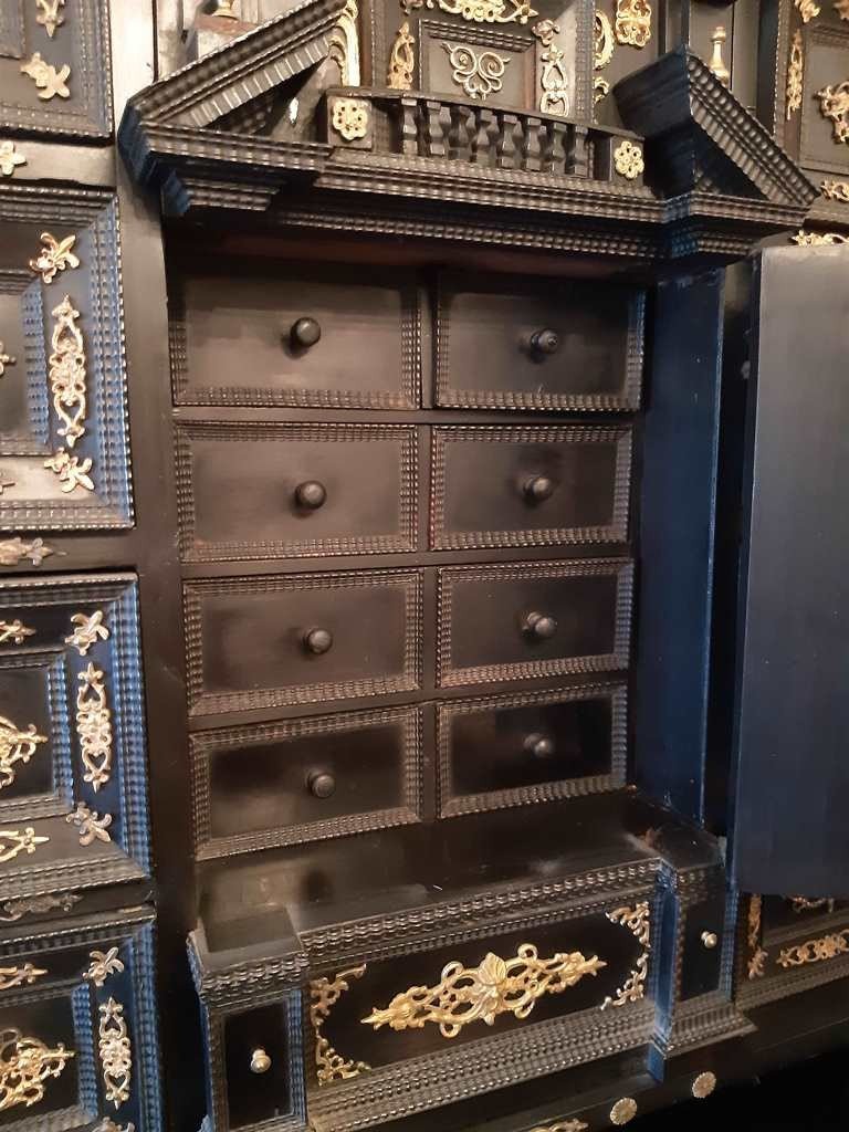 Important Cabinet, Ebonized Wood And Gilded Bronzes,17th Century-photo-1