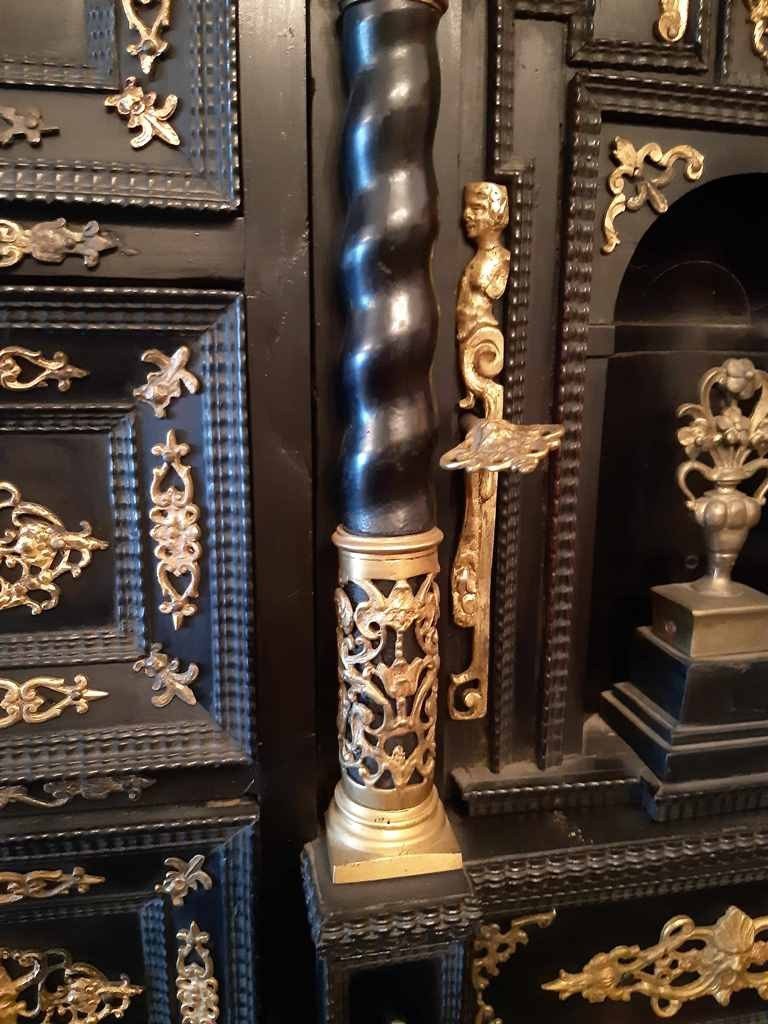 Important Cabinet, Ebonized Wood And Gilded Bronzes,17th Century-photo-3