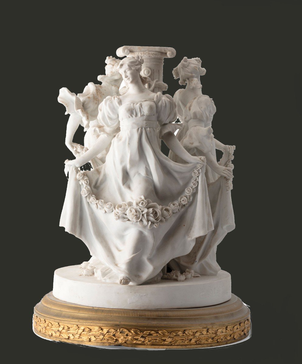 French Biscuit Porcelain Biscuit " The Three Graces"