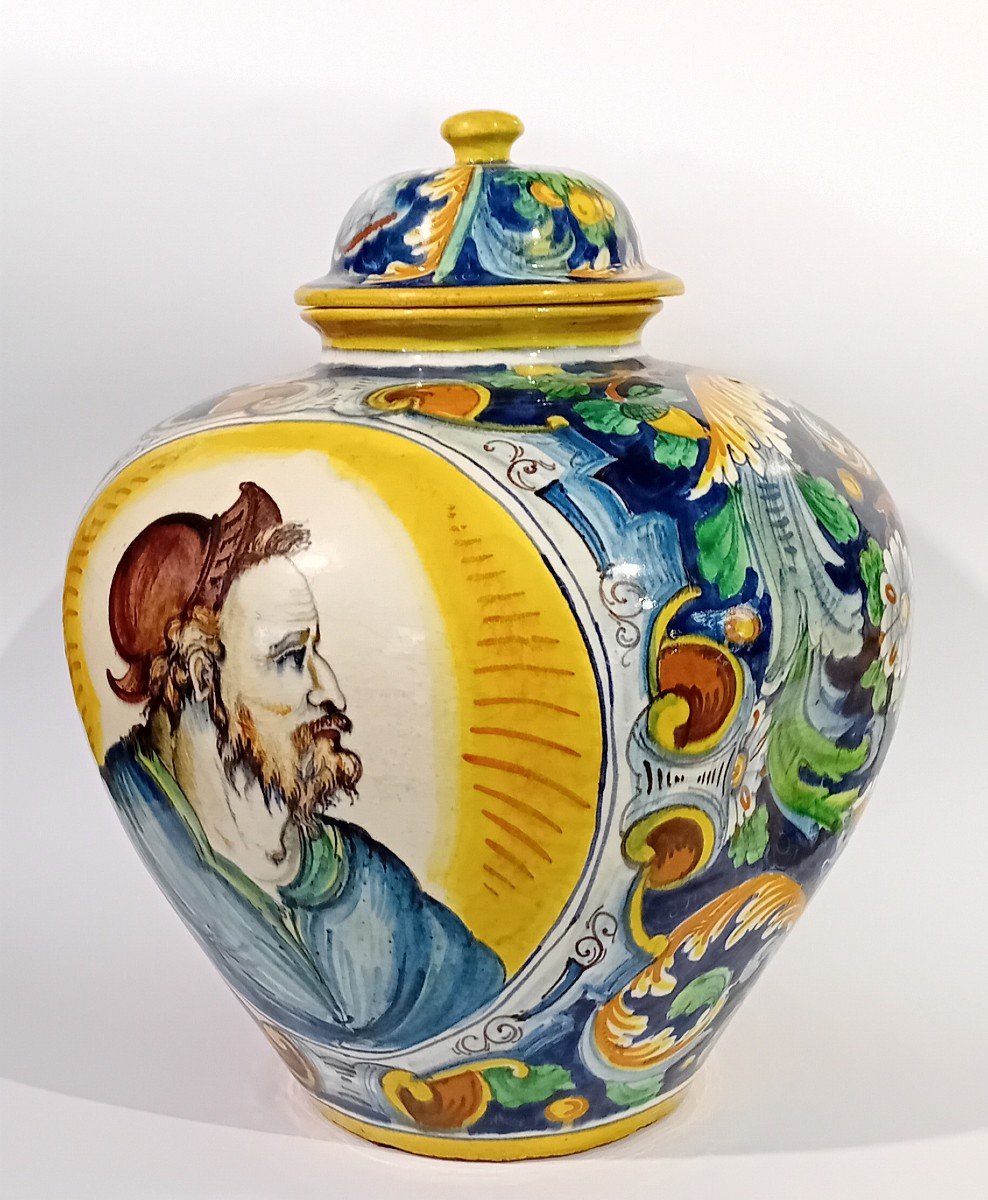 Large Venetian Majolica Bowling Vase-photo-2