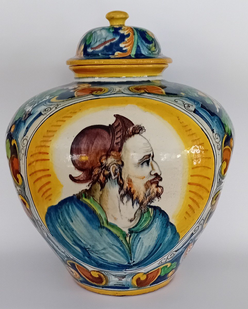 Large Venetian Majolica Bowling Vase