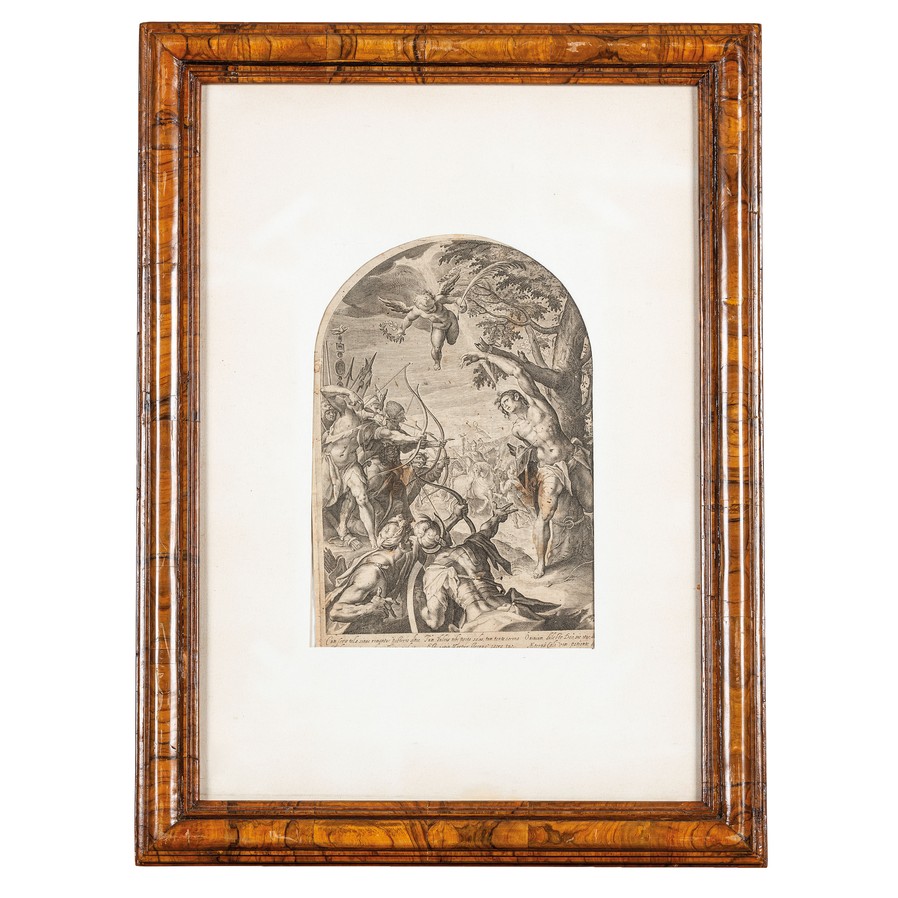 Ancient Print " Martirio Of Saint Sebastian"