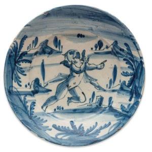 Antique Italian Maiolica Plate,17th Century