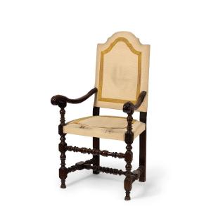 Antique Italian Walnut High Chair,17th Century