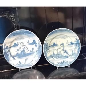 Two Ancient Italian  Maiolica Plates,