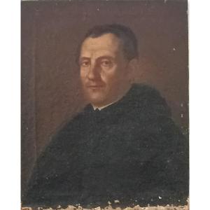 Peinture Italienne Antique Sur Toile "portrait d'Un Gentleman"