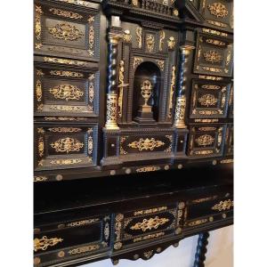 Important Cabinet, Ebonized Wood And Gilded Bronzes,17th Century