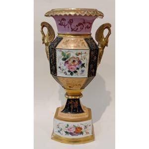 Antique French Empire Vase In Decorated Porcelain