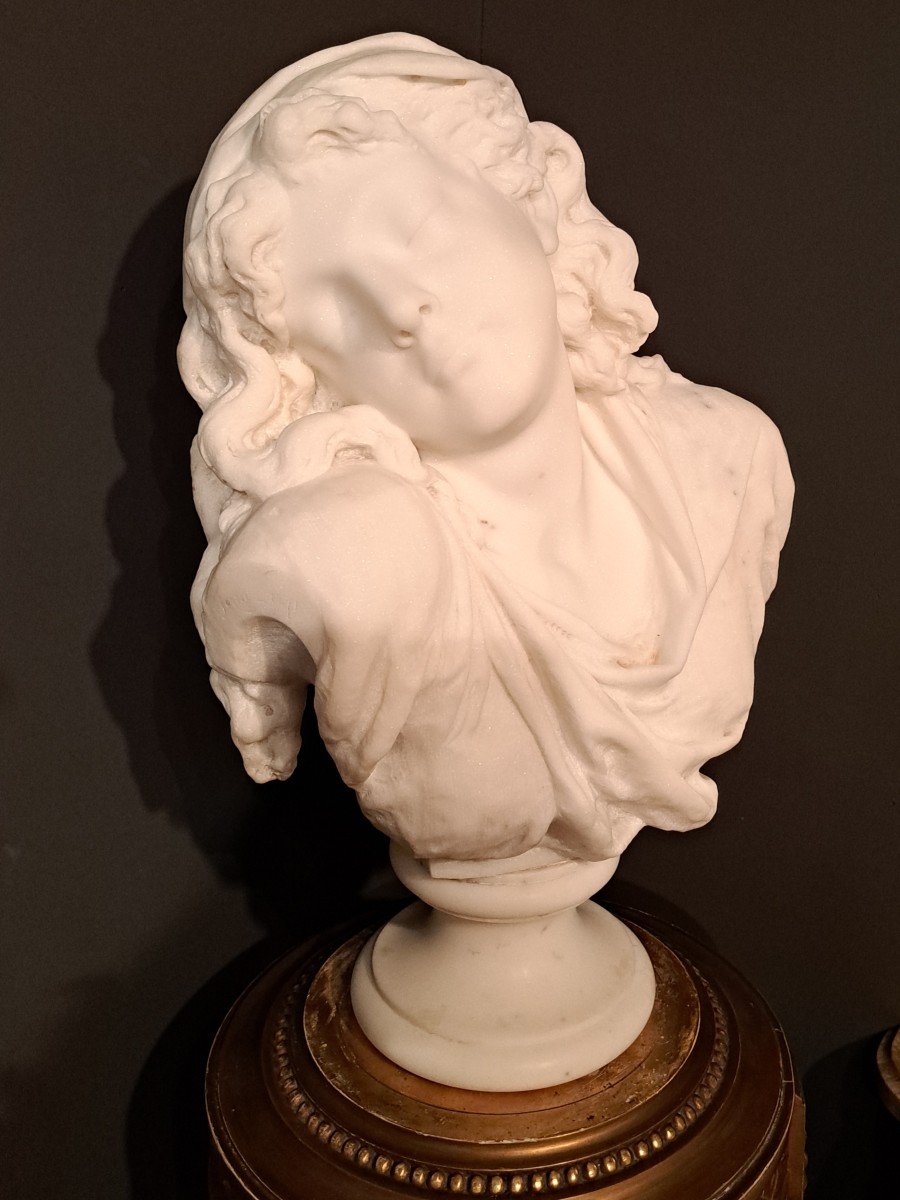 Bust Of A Woman In Carrara Marble 