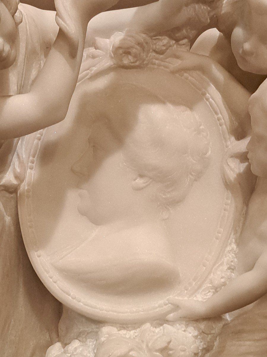 Charles Samuel - Carrara Marble Sculpture "honor To Mom"-photo-1
