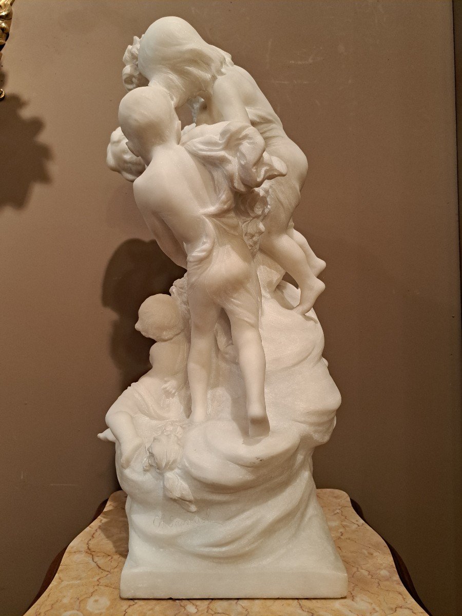 Charles Samuel - Carrara Marble Sculpture "honor To Mom"-photo-3