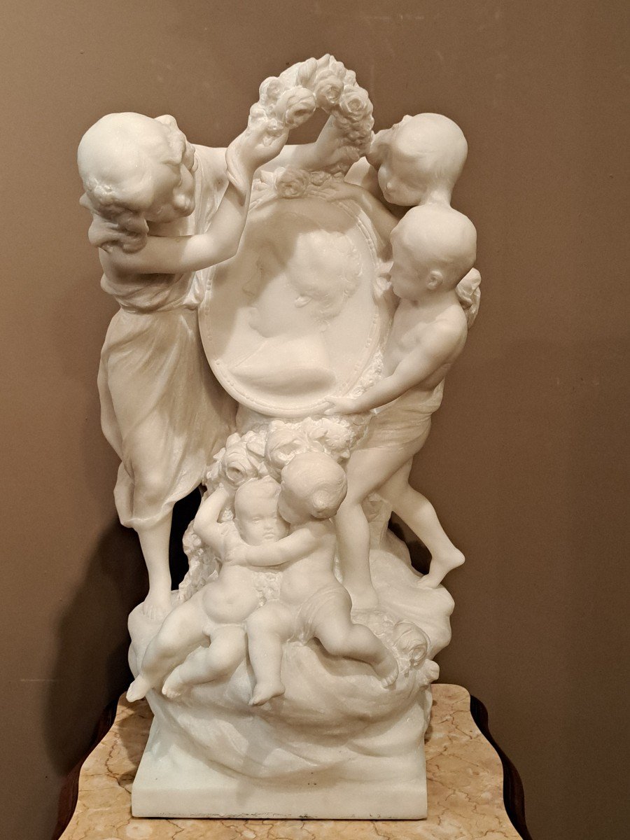 Charles Samuel - Carrara Marble Sculpture "honor To Mom"