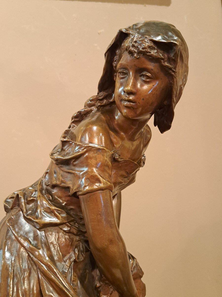 Mathurin Moreau - Bronze Sculpture "woman With Jug"-photo-2