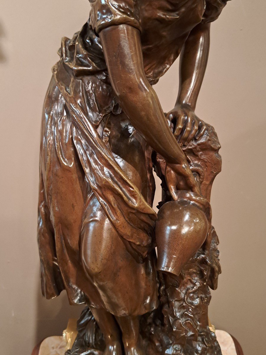 Mathurin Moreau - Bronze Sculpture "woman With Jug"-photo-3