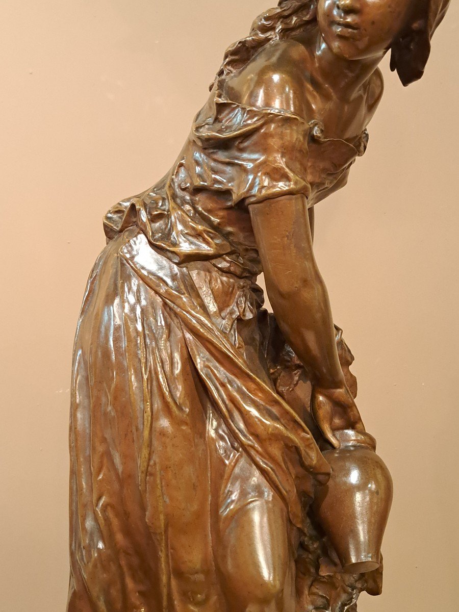 Mathurin Moreau - Bronze Sculpture "woman With Jug"-photo-4