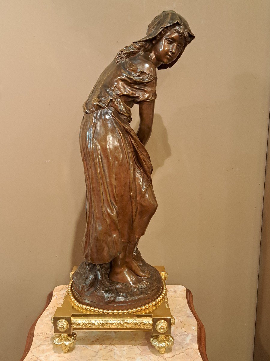 Mathurin Moreau - Bronze Sculpture "woman With Jug"-photo-7