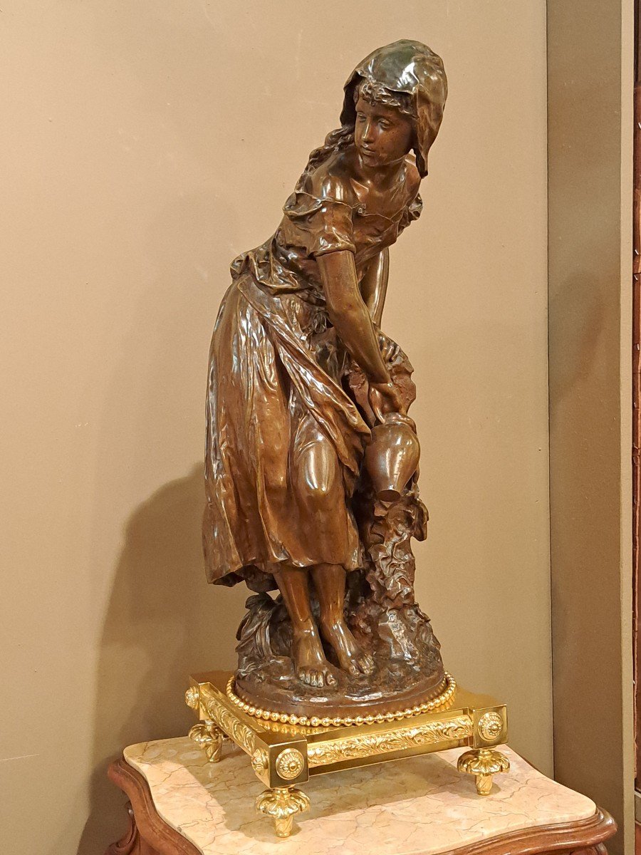 Mathurin Moreau - Bronze Sculpture "woman With Jug"