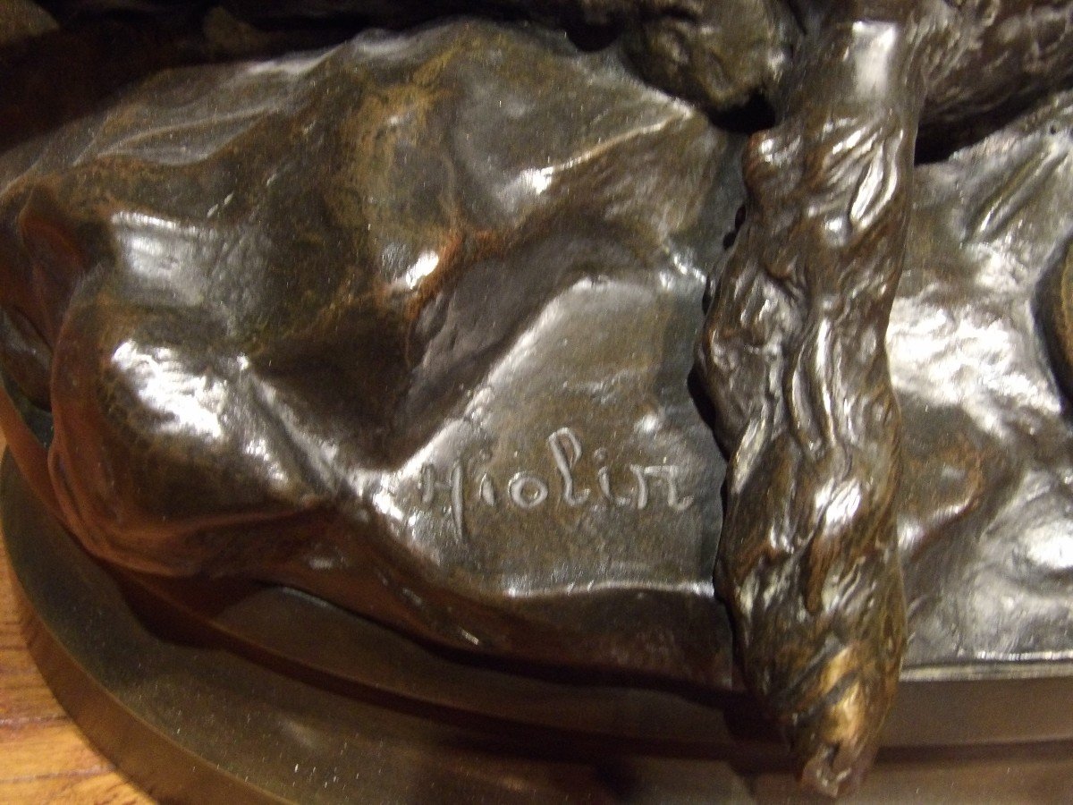 Hiolin - Important Bronze Sculpture "wolf"-photo-6