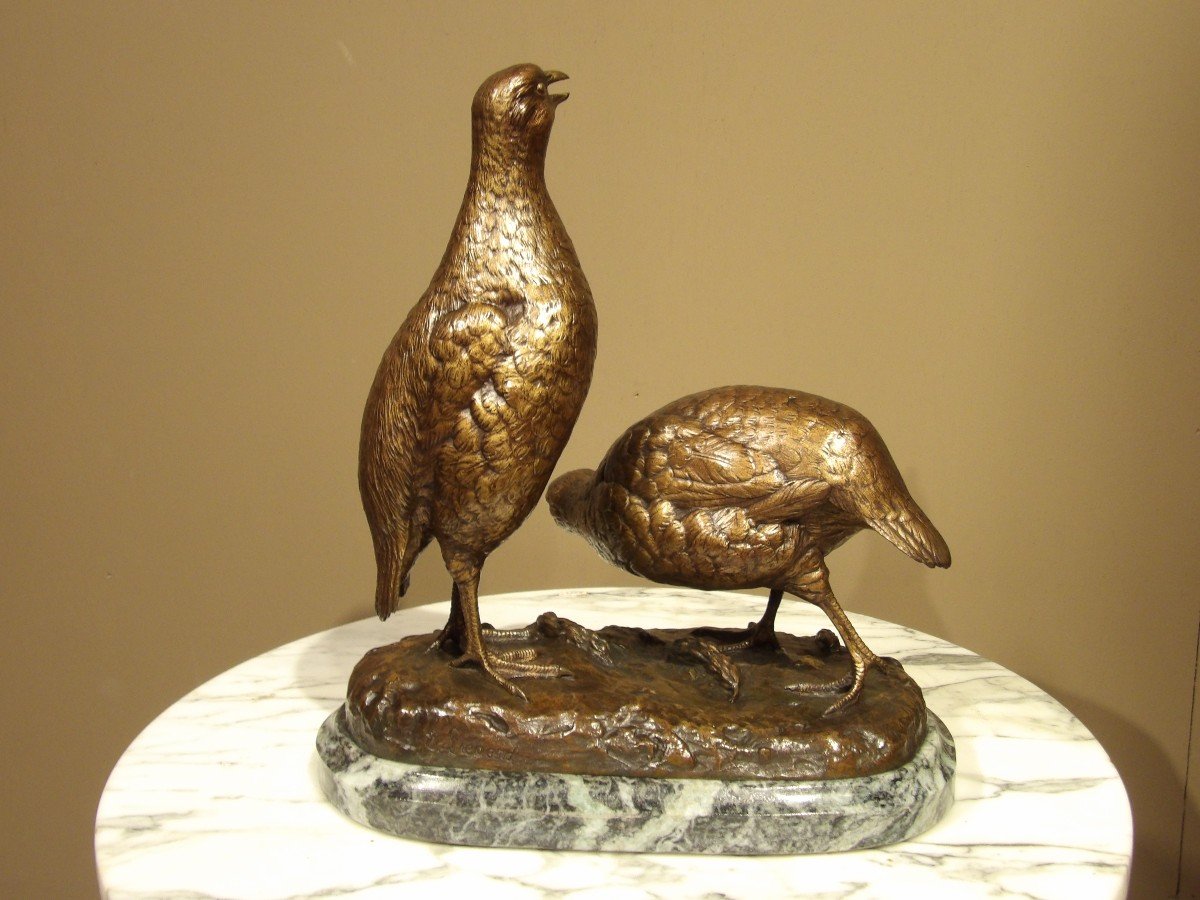 Lienard - Pair Of Bronze Partridges-photo-3