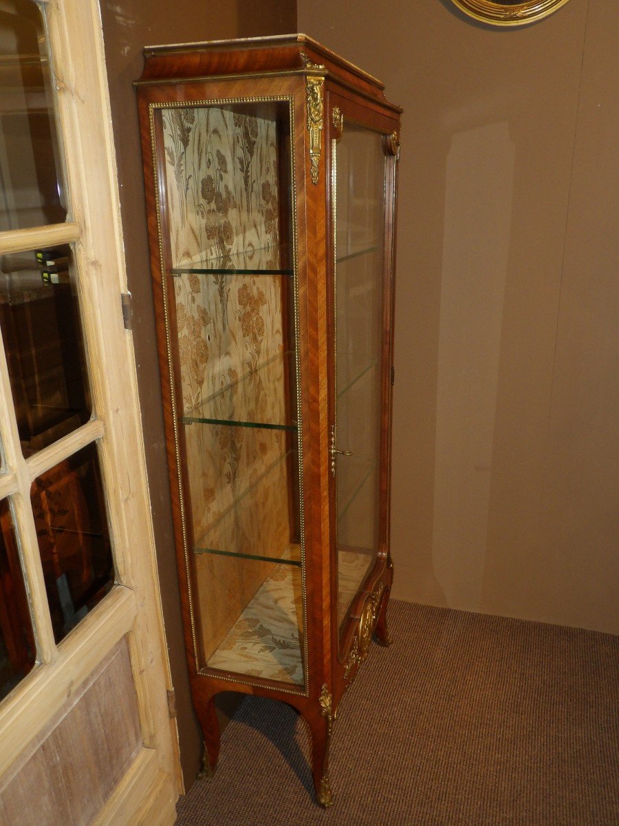 Oudin In Marseille – Marquetry Display Case With Chiseled And Gilded Bronze Trim-photo-5