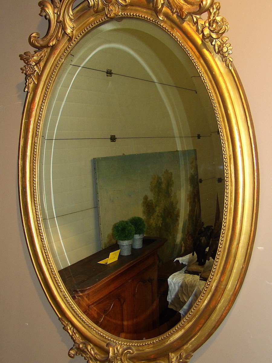 Oval Mirror From The Napoleon III Period-photo-3