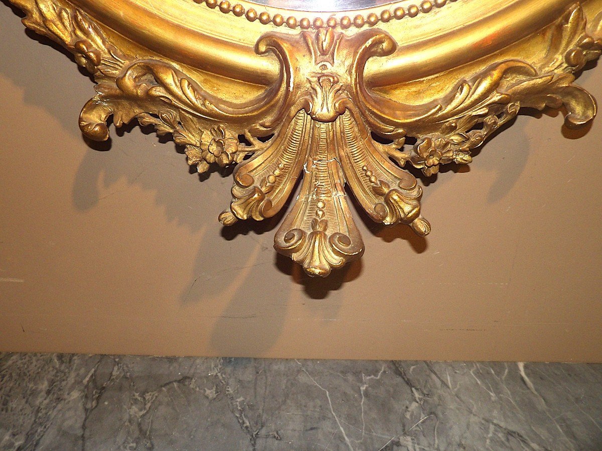 Oval Mirror From The Napoleon III Period-photo-4