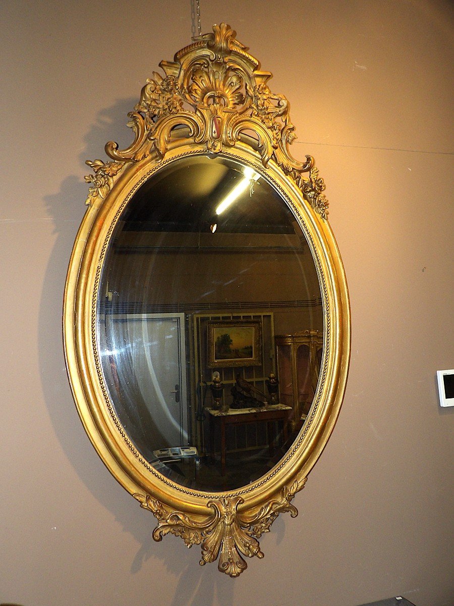 Oval Mirror From The Napoleon III Period