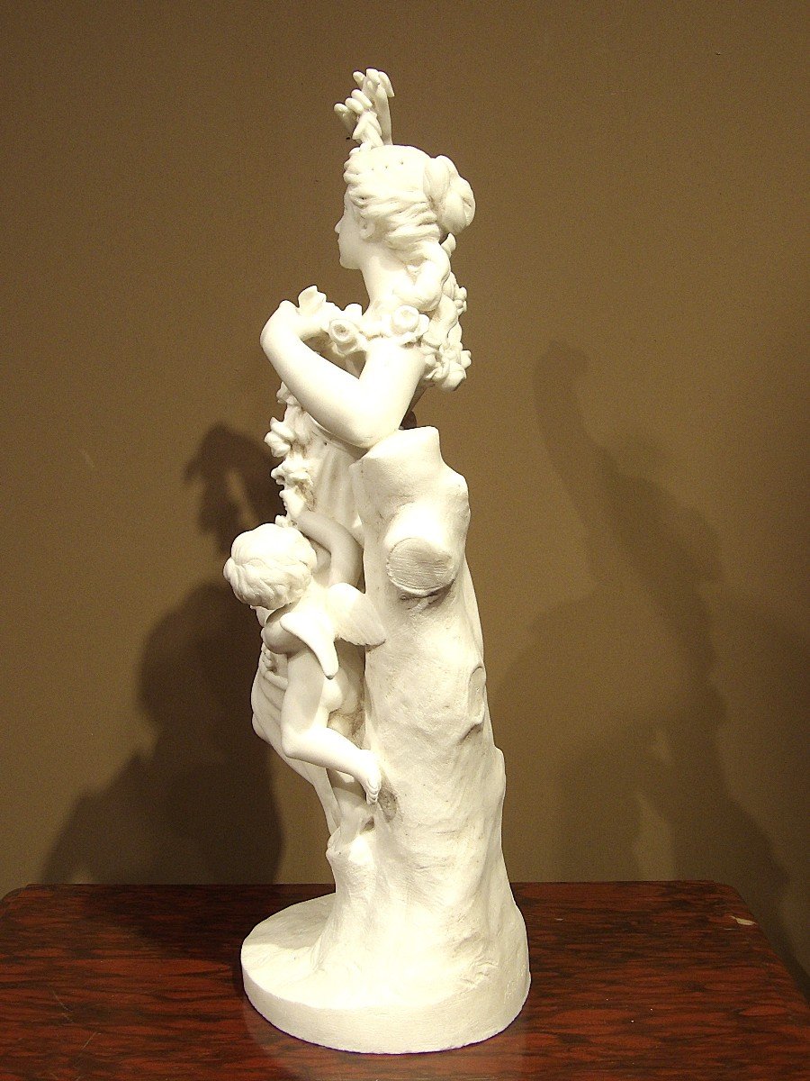 Moreau Hippolyte - Woman With An Angel In Carrara Marble-photo-4