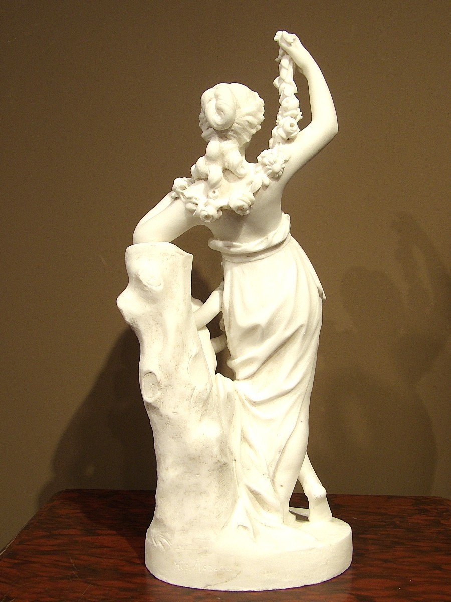 Moreau Hippolyte - Woman With An Angel In Carrara Marble-photo-1