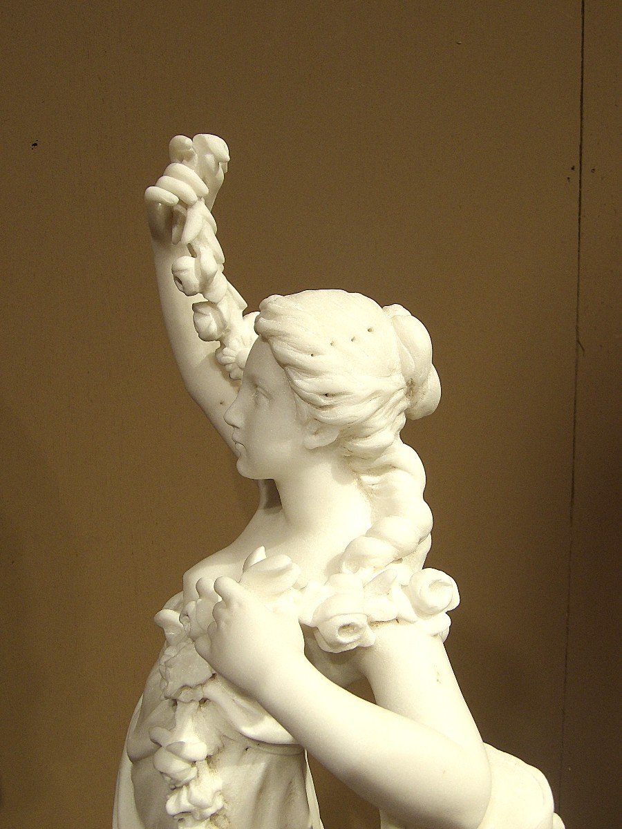 Moreau Hippolyte - Woman With An Angel In Carrara Marble-photo-5