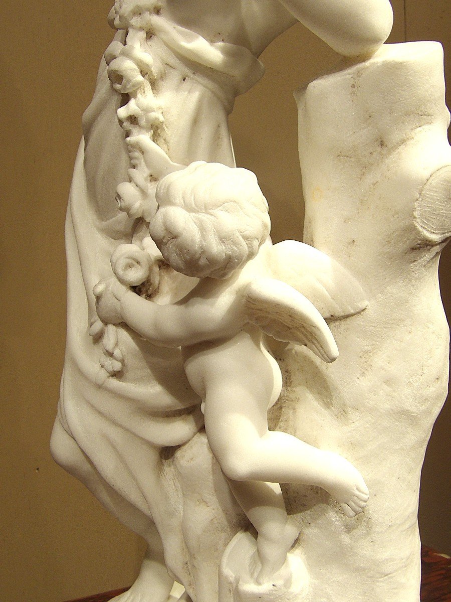 Moreau Hippolyte - Woman With An Angel In Carrara Marble-photo-6