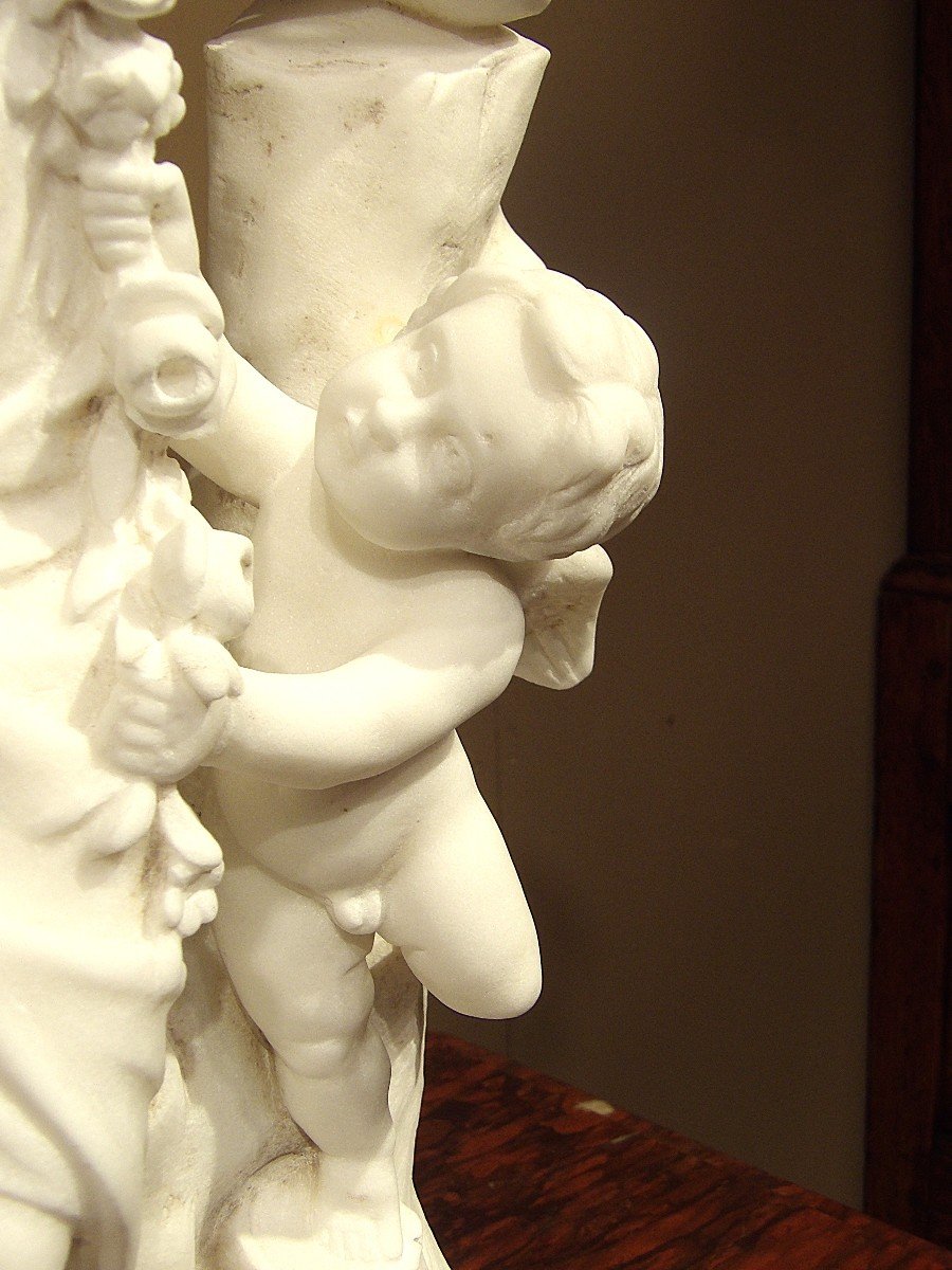 Moreau Hippolyte - Woman With An Angel In Carrara Marble-photo-7