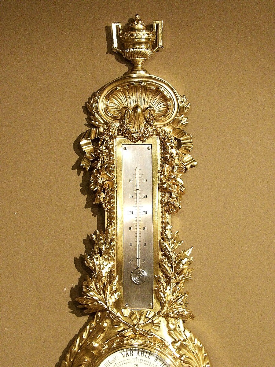 Bronze Barometer/thermometer-photo-2