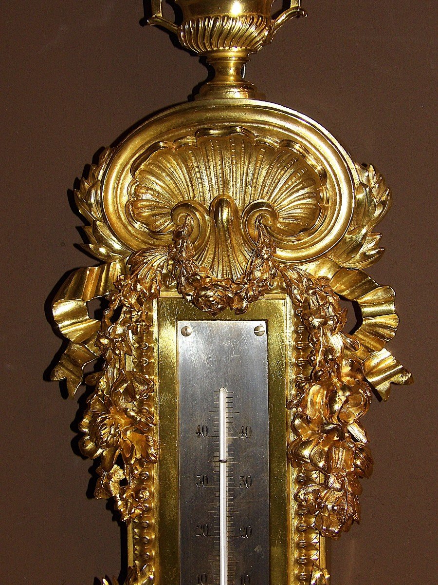 Bronze Barometer/thermometer-photo-4