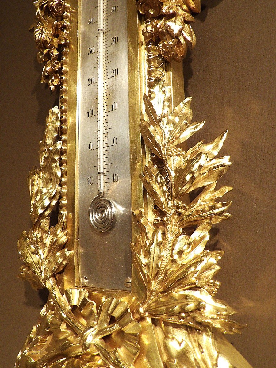 Bronze Barometer/thermometer-photo-2