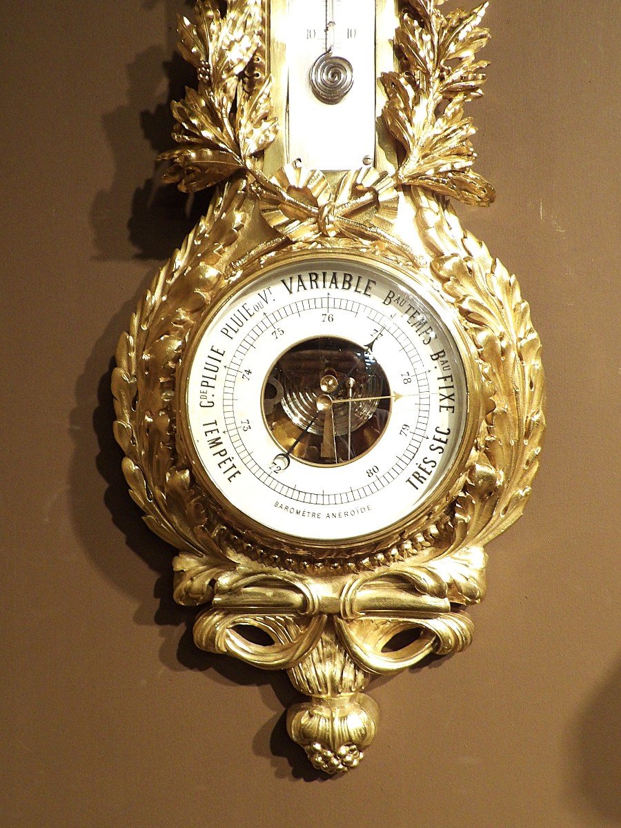 Bronze Barometer/thermometer-photo-4