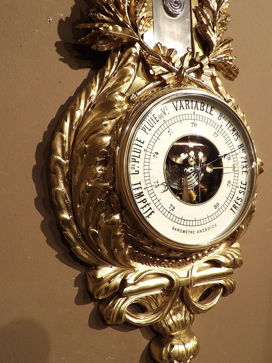 Bronze Barometer/thermometer-photo-5