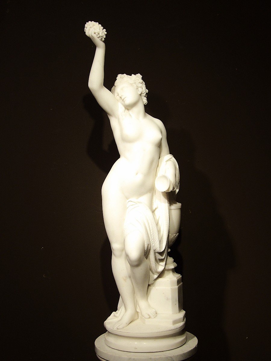 ALFRED JEAN FORETAY - Bacchante en marbre de Carrare