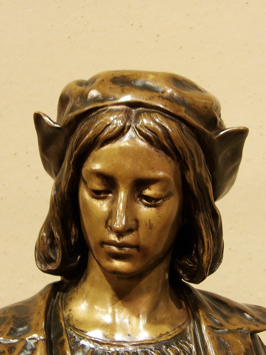 EUGENE-ANTOINE AIZELIN – Sculpture en bronze "Raphaël Sanzio"-photo-4